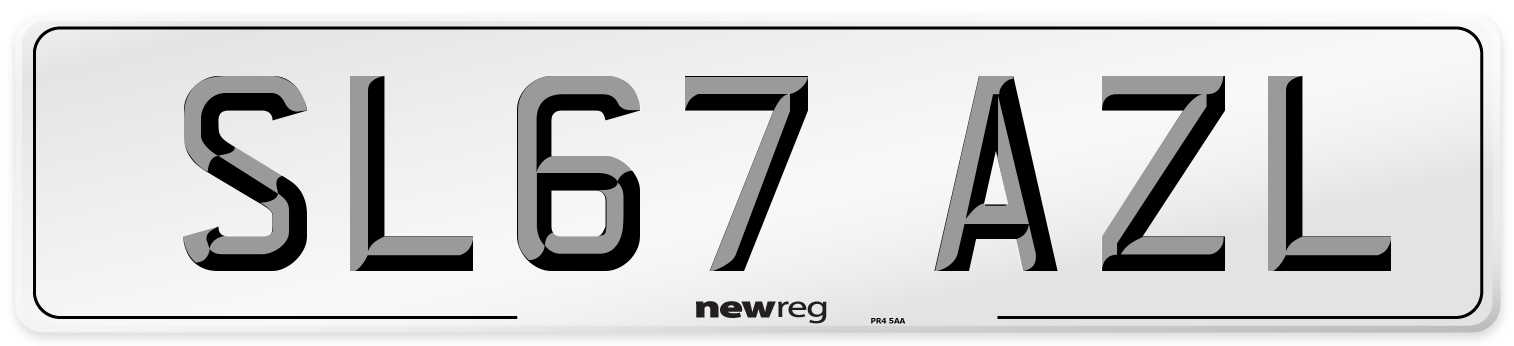SL67 AZL Number Plate from New Reg